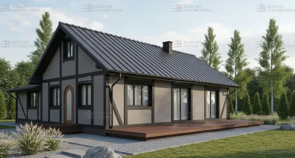 Проект Одноэтажный дом 17 на 11, 130 м2