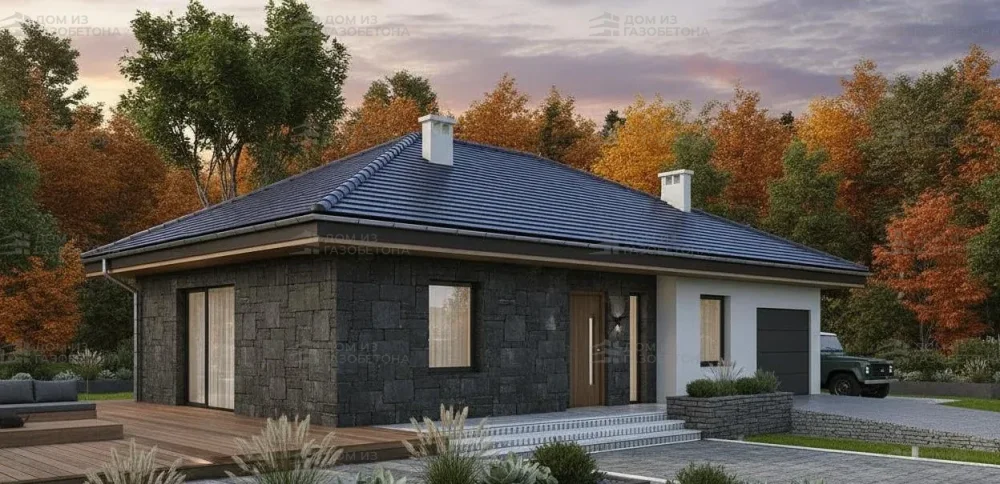 Проект Одноэтажный дом 13 на 11, 117 м2