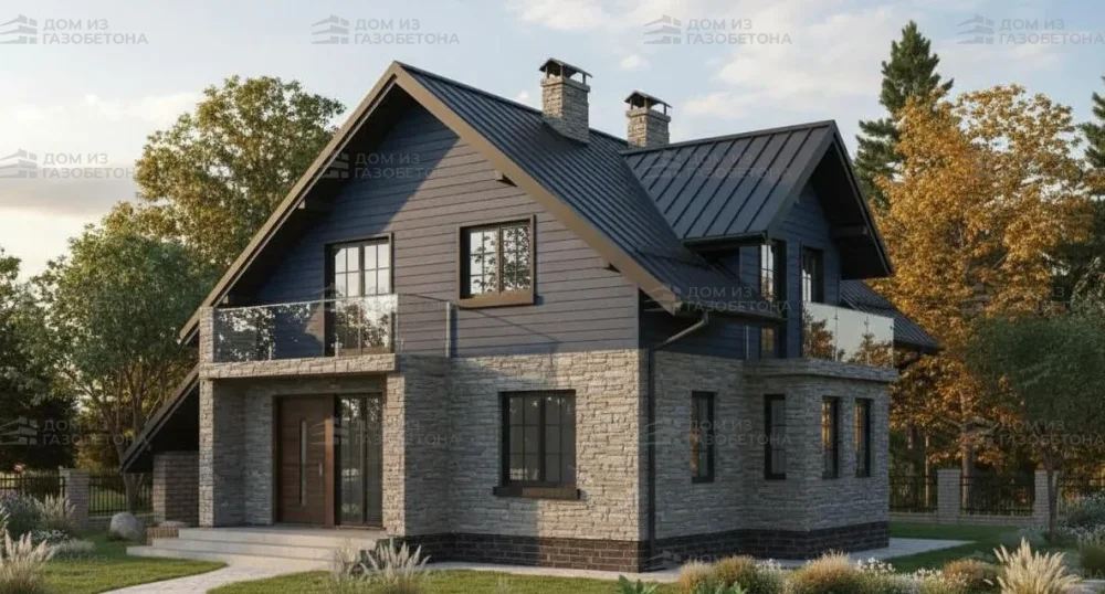 Проект Двухэтажный дом 12 на 11, 199 м2