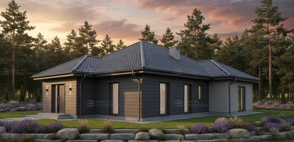 Проект Одноэтажный дом 17 на 17, 176 м2